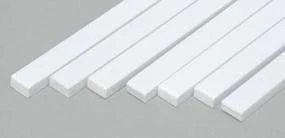 .100" X .188" Opa1ue White Polystyrene Strip - 14" Long - 178