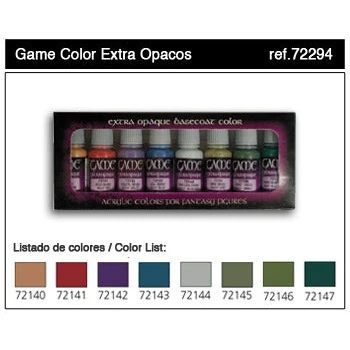 17ml Bottle Extra Opaque Game Color Paint Set (8 Colors)