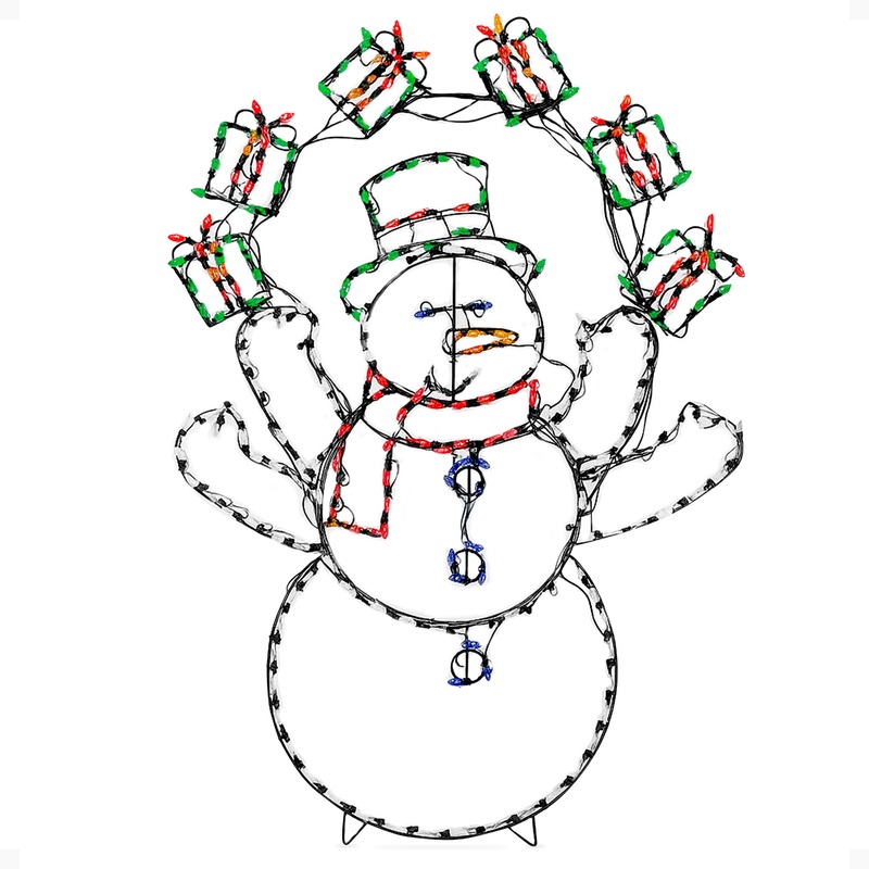ProductWorks 60" LED Animation Juggling Snowman Christmas Decoration (For Parts)